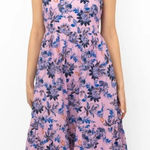 J.Crew  WOMEN PINK FLORAL SLEEVELESS STRAP SUMMER SQUARE NECK LONG MIDI DRESS 14 Photo 0