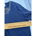 Alfred Dunner Women's 3/4 Sleeve Embellished Square Neck Top Navy Blue Sz L Photo 9