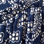 Juicy Couture  Navy Blue & White Paisley Ruffle Sleeve Dress - Size P Photo 3