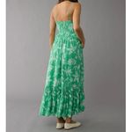 American Eagle Corset Tiered Floral Cotton Midi Dress Medium Women’s Green Photo 5
