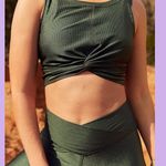 Aerie Offline Green Shine Knotted Crop Top Photo 9