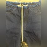 NWT Marquise Almeida denim Navy Blue flare/Raffle jeans with frayed hem Size 25 Photo 7