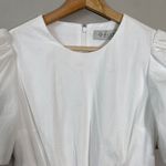 WAYF Puff Sleeve Cutout Ruffle Mini Dress Womens Small* White Fit & Flare Bridal Photo 7