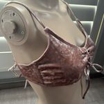 No Boundaries  Women’s NoBo Blush Pink Velvet Cheetah Print Swim Bikini Top Sz M Photo 1