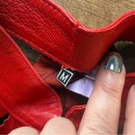 ECHT  Leder Vtg Red Leather cutout Leaves on Netting Jacket Sz M Medium Blazer Photo 4