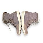 Sorel Joan Explorer Shearling Faux Fur Lace Up Gray Leather Booties Sz 9 Photo 3