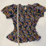 Anthropologie Pleione x Floral Smocked Peplum Blouse EUC Sz Sm Puff Sleeve Photo 10