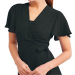 Black women’s wrap dress nwt semi sheer Size M Photo 2