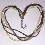 925 Sterling Clasp Faux Pearl Brown Seed Bead Multi Strand Beaded Boho Necklace Photo 4