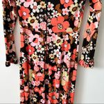 Vintage‎ 1960’s psychedelic floral maxi dress long sleeve Size 2 Photo 3