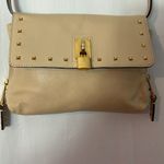 Marc Jacobs Beige Leather Small Gold Studded Shoulder Bag Photo 3
