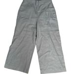 J. Crew Point Sur Gray Seaside Linen Blend Crop Wide Leg Pants Size 8T Lagenlook Photo 0