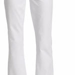 Paige sloane Denim Jeans In Crisp White Size 34 Raw Hem Boot Cut Slim Trouser Photo 0