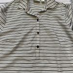 Chico's Chico’s sz 2 black and white stripe tunic dress shirt Photo 9