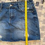 Jean skirt woman’s sz M On Twelfth mini distressed, denim zip front White Size M Photo 6