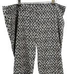 Long Tall Sally Black White Print Stretch Dress Pants Women's 16 Tall Photo 1