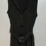 Vertigo Paris  Women's Sweater Vest Belted Button Down Angora‎ Green Size Large Photo 0