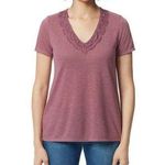 Ella Moss ⭐️  Ladies' V-Neck Lace Linen Blend Short Sleeve Top Size Medium NWT Photo 0