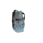 Kipling Blue Jean Faux Denim Y2K Alpha Shoulder Bag Vintage w/Faux Fur Trim Photo 2