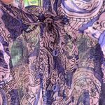 ZARA  Women's Sheer Purple Paisley Cropped Blouse Size S. NEW Photo 2