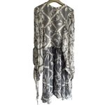 Chloé Silk Crepon Tunic Mini Dress Gray‎ Beige FR40 US 8 Photo 4