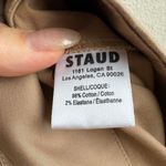 Staud London Tan Preppy Cotton Pleated Knee Length Circle Skirt Size 2 Small Photo 5