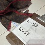 Calvin Klein Vintage Wool  Paisley Square Scarf Red Brown Fringe 53 x 54 Photo 6