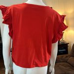 ZARA  Red Ruffle Sleeve Women's Top Photo 2