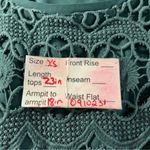 Loft  hunter green lace overlay crochet mix media long sleeve dressy top xs Photo 10