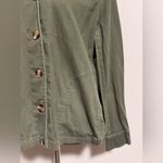 JustFab EUC Green Embroidered Floral Button Down Jacket with pockets size large Photo 4