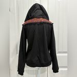 Akemi + Kin Anthropologie Embroidered Black Hooded Sweatshirt Terry Hoodie Size S Photo 1