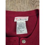 Talbots  Solid Dark Red Classic Thin Button Front Cardigan Sweater Silk Blend L Photo 2