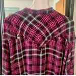 Free People  Plaid Purple and Black Long Sleeve Shirt Photo 4