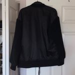 🆕 Black Nylon Bomber Jacket Sz Med Photo 4