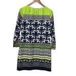 Crown & Ivy  print dress. Size 4. Neon green and navy Photo 2