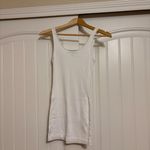 A pea in the pod  Maternity Tank Top Small White Ribbed Long Line Rayon Cotton Photo 2