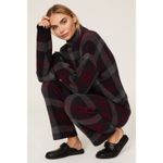 Naadam Checkered Knit Wide Leg Cashmere Wool Blend Pull Photo 2