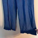 J.Crew Linen Pleated Pull On Wide Leg Pant Indigo Blue Photo 2