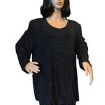 Onyx Nite Formal  black pop over shimmering formal drop waist dress size 18 Photo 2