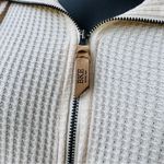 BKE  women's waffle knit quarter zip hoodie in cream  Small Photo 6