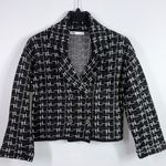 ZARA jewel button double breasted metallic thread knit blazer jacket medium Photo 2