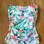 Tommy Bahama Tommy Bahama White Tropi-Calling Bandeau Womens Swimsuit Size 2 Photo 0