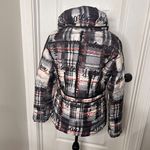 Desigual Womens Jacket Size 6 Black Sigrun 36 Padded Tartan Lettering Coat NWT Photo 5