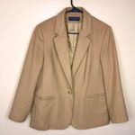 Preston & York VTG  Petites Women’s Wool Cashmere Blend Tan One-Button Blazer Photo 0