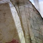 VTG Floral Crinkle Rectangle Scarf Wrap Retro Flowers Art Gma Watercolor Garden‎ Photo 2