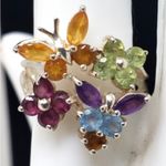 Nicole Miller  Sterling Butterflies & Flowers Ring Photo 2