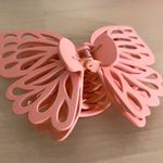 NEW Large Coral Pink Butterfly Claw Clip Photo 2
