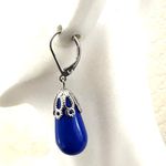Isaac Mizrahi  blue and silver tone drop Earrings Photo 4
