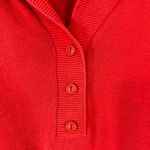 Newport News Red Short Sleeve Collared Henley Knit Pullover Sweater Women Sz M Photo 4
