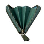 Coach  Perforated Op Art Logo Patent Leather Teal Accordion Zip-Around Wallet Photo 4